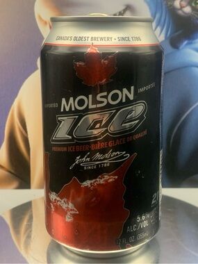Vintage Beer Can Molson Ice Premium Ice Beer John Molson Tab Empty Aluminum Can